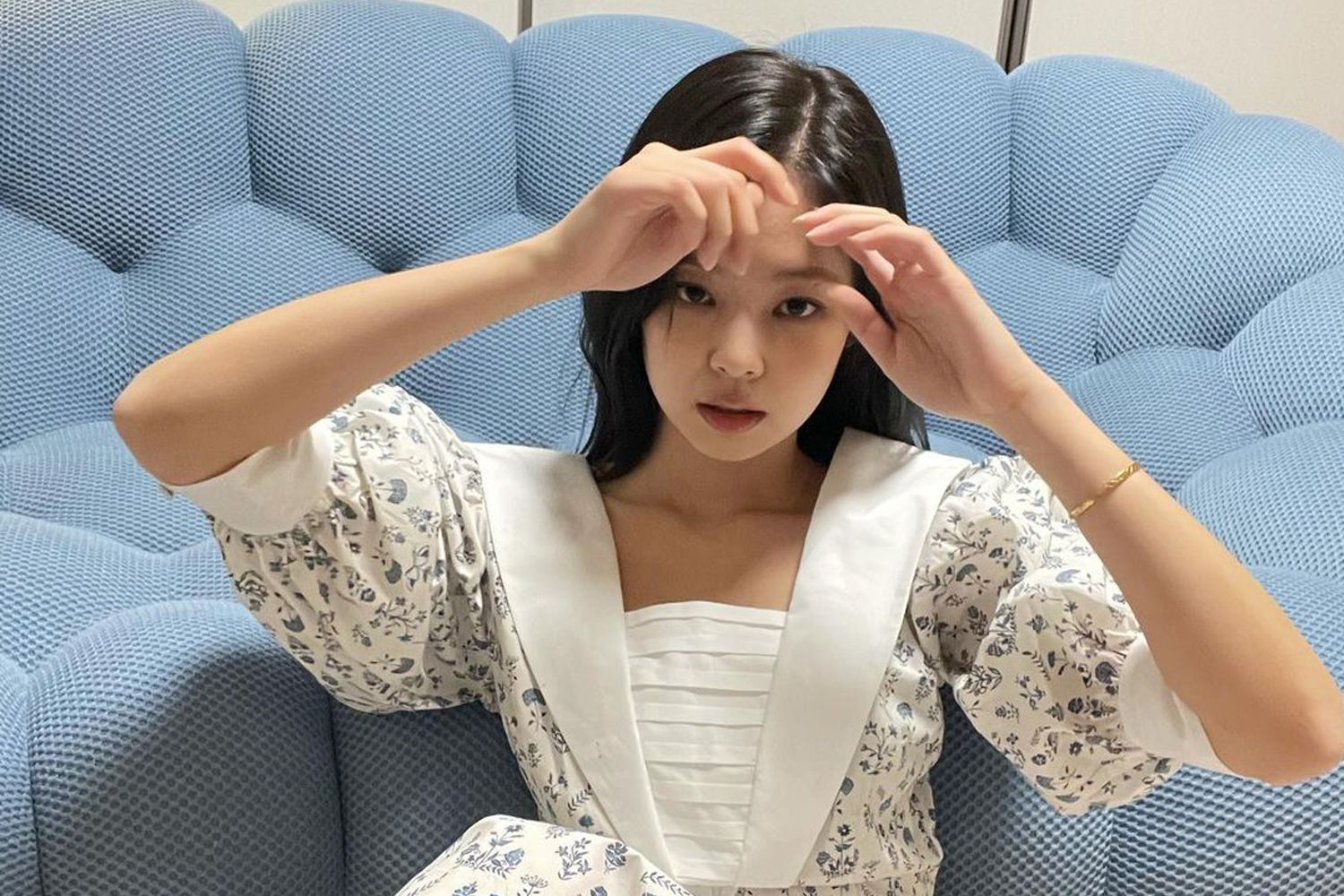Blackpink member Jennie is the proud owner of a baby blue Bubble sofa (Image: Courtesy of Jennie/@jennierubyjane)