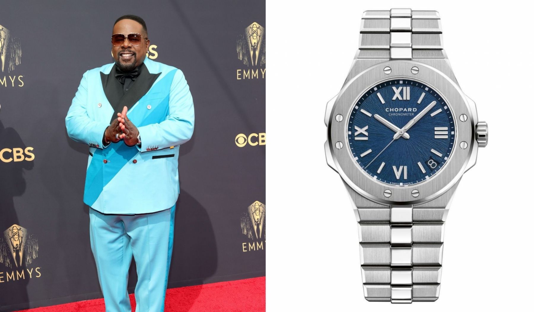On the red carpet, the Emmy host sported Chopard Alpine Eagle watch