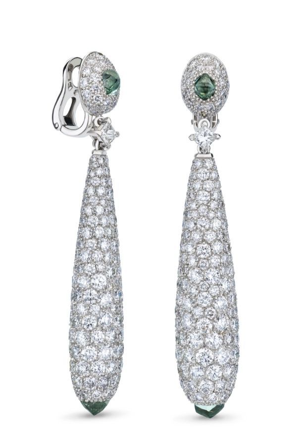 De Beers Talisman Green Rough Diamond Earrings (Photo: Courtesy of De Beers)