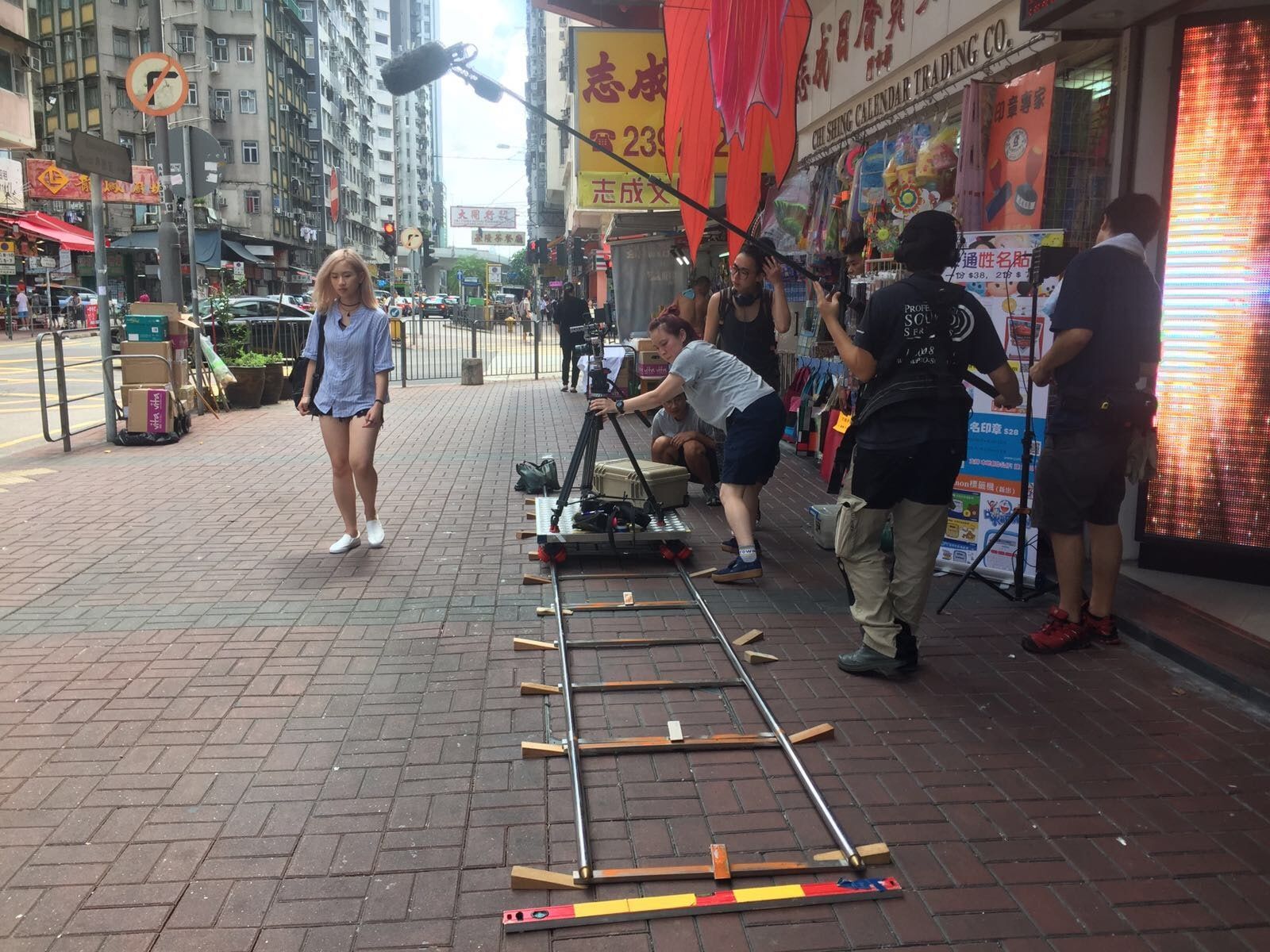 Filming the documentary Lil' Tiger on the streets of Hong Kong