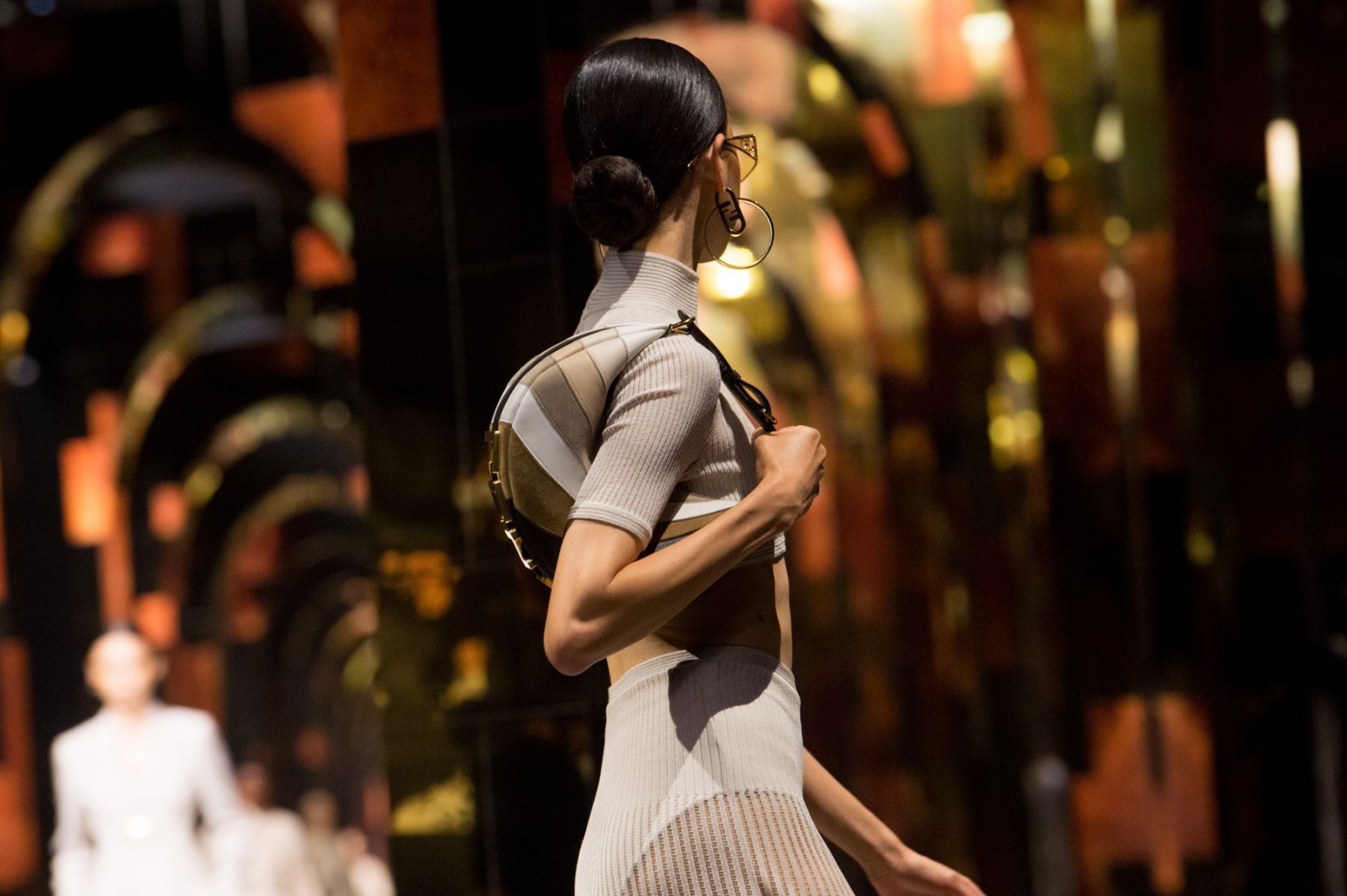 MILAN, ITALY - SEPTEMBER 22: A model walks the runway at the Fendi fashion show during the Milan Fashion Week - Spring / Summer 2022 on September 22, 2021 in Milan, Italy. (Photo by Jacopo Raule/Getty Images)
