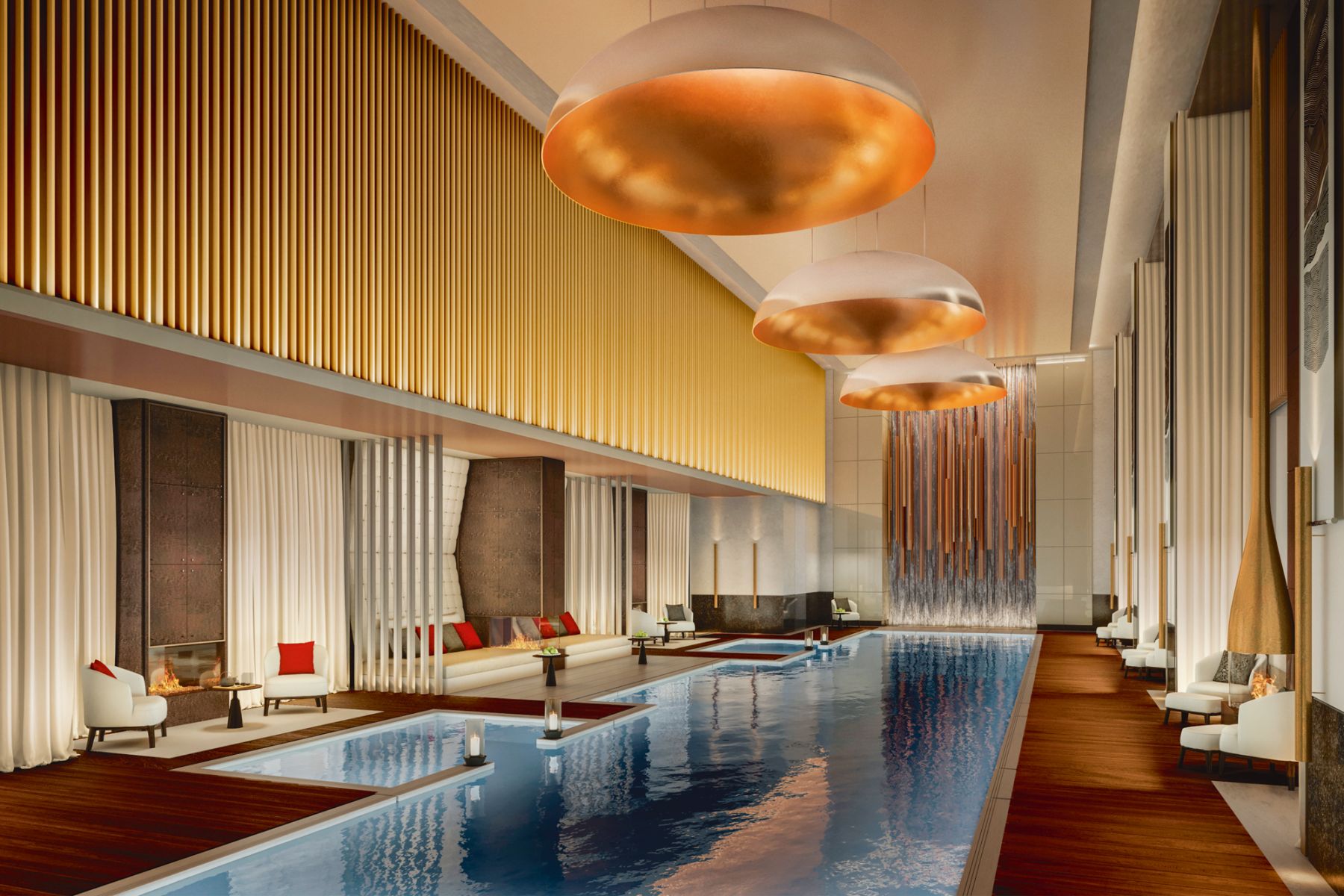 The spa and pool at Aman New York