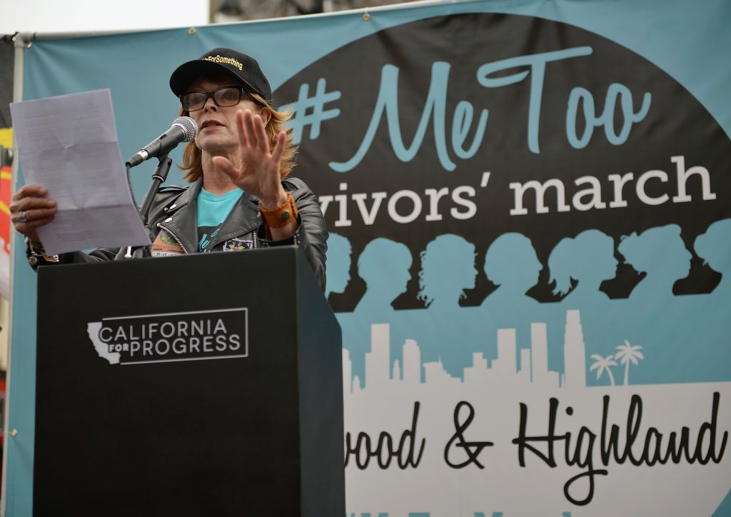 HOLLYWOOD, CA - NOVEMBER 12: Actress Frances Fisher speaks at the #MeToo Survivors March & Rally on November 12, 2017 in Hollywood, California. (Photo by Chelsea Guglielmino/FilmMagic)