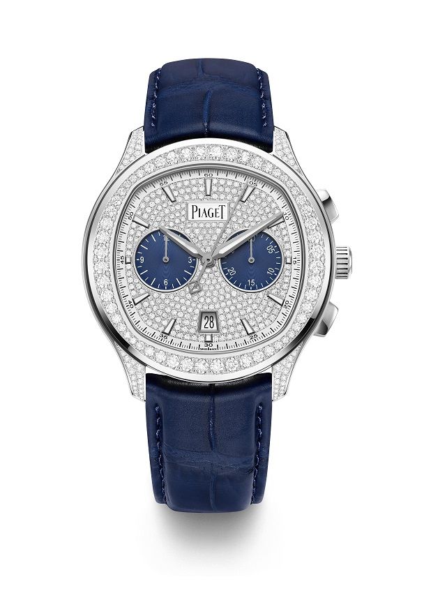 PIAGET Polo 系列18K白金自動上鍊高級珠寶計時碼錶,建議售價NT$2,960,000。