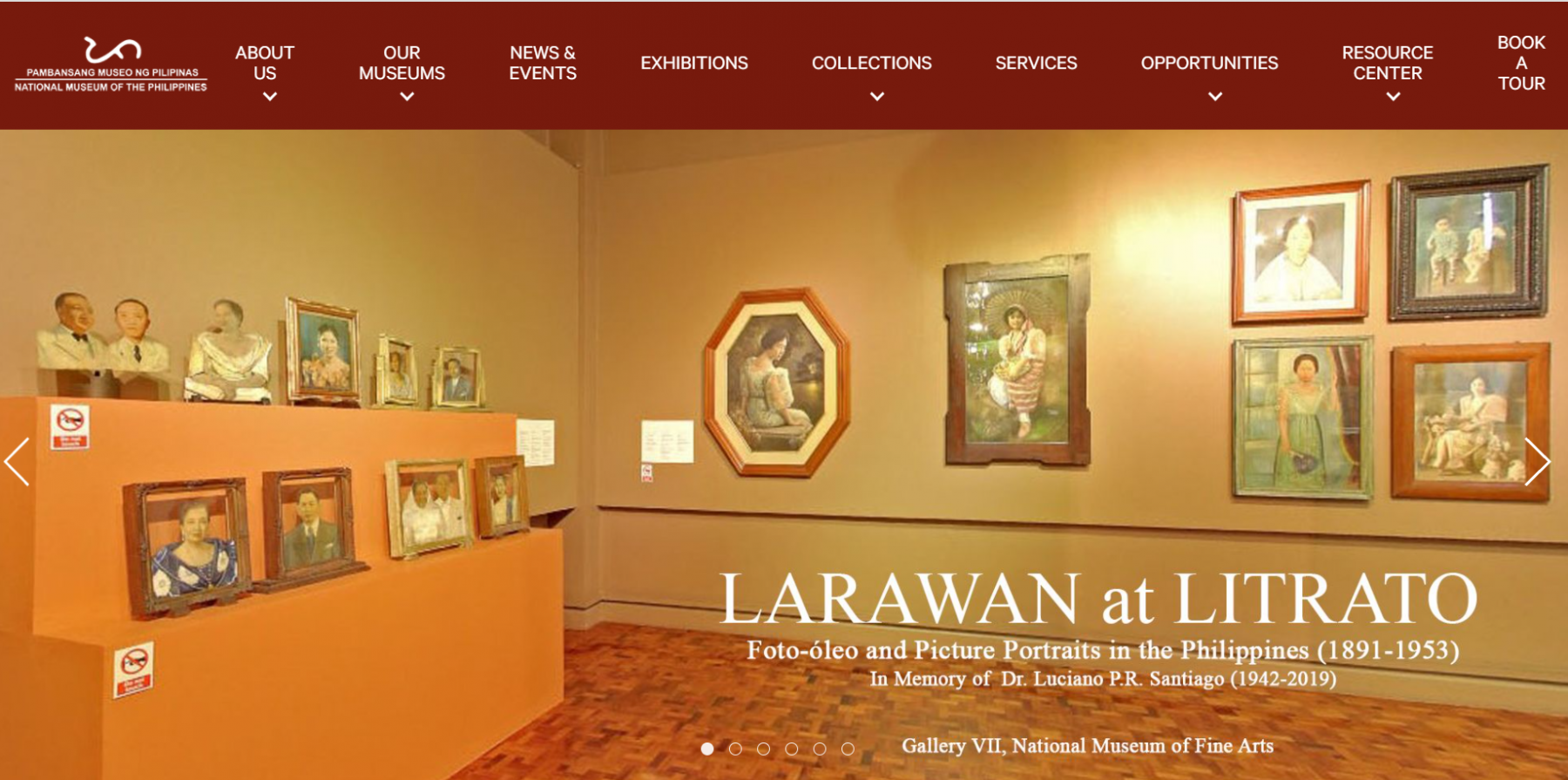 Homepage of the new National Museum of the Philippines website
