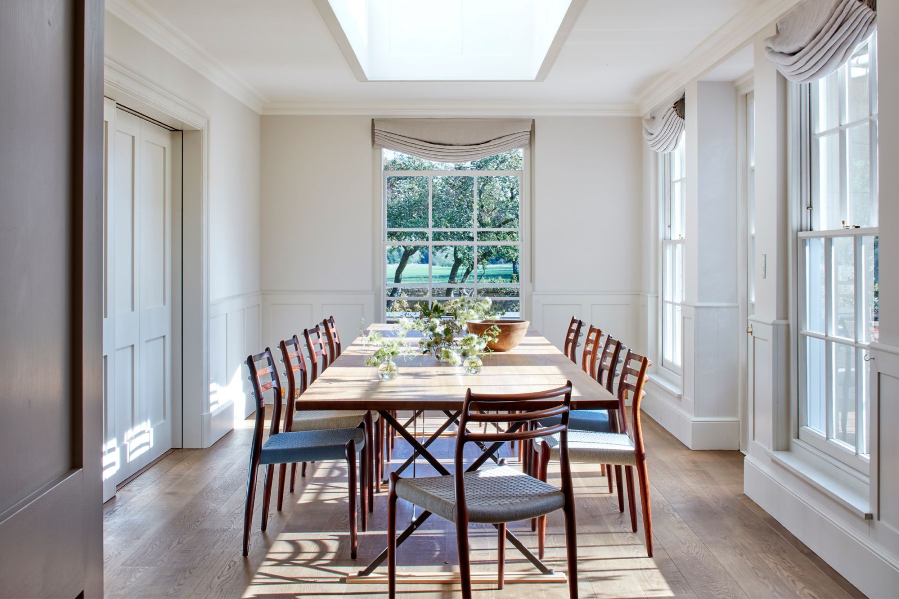 The breakfast room is a tranquil space for the family to gather for meals