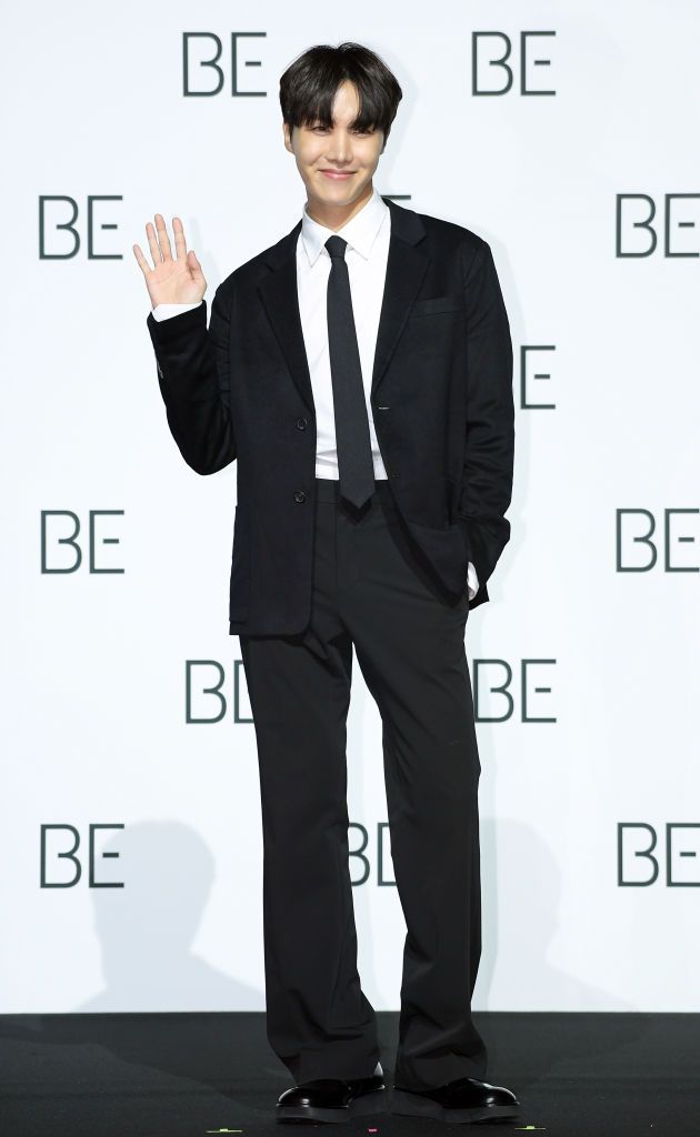 SEOUL, SOUTH KOREA - NOVEMBER 20: J-Hope of BTS during BTS's New Album 'BE (Deluxe Edition)' Release Press Conference at Dongdaemun Design Plaza on November 20, 2020 in Seoul, South Korea. (Photo by The Chosunilbo JNS/Imazins via Getty Images)