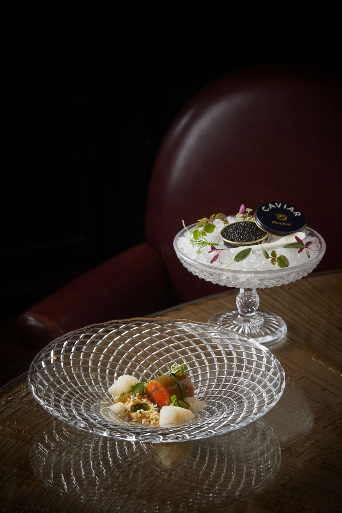 Poached Salmon Trout, Foie Gras and Asparagus Tartlet,