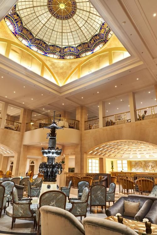 The famous elephant fountain remains a visual focal point in the lobby of Hotel Adlon Kempinski (Image: Courtesy of Hotel Adlon Kempinski)
