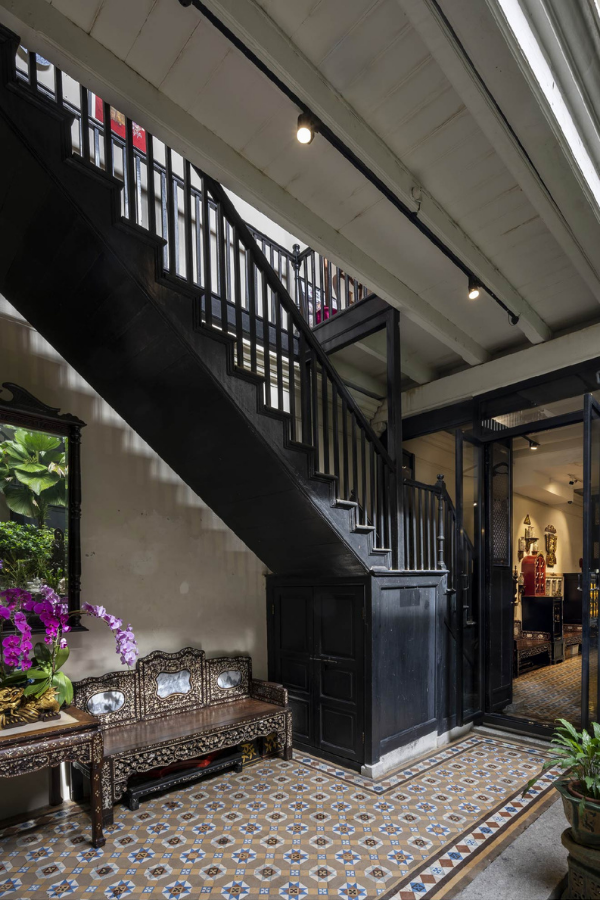 The staircase has been restored to its former glory