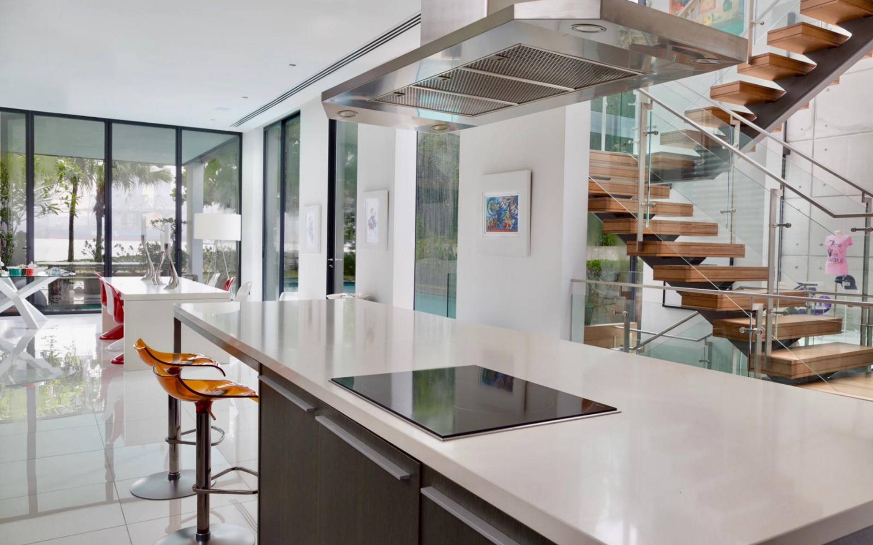 The lightfilled living spaces