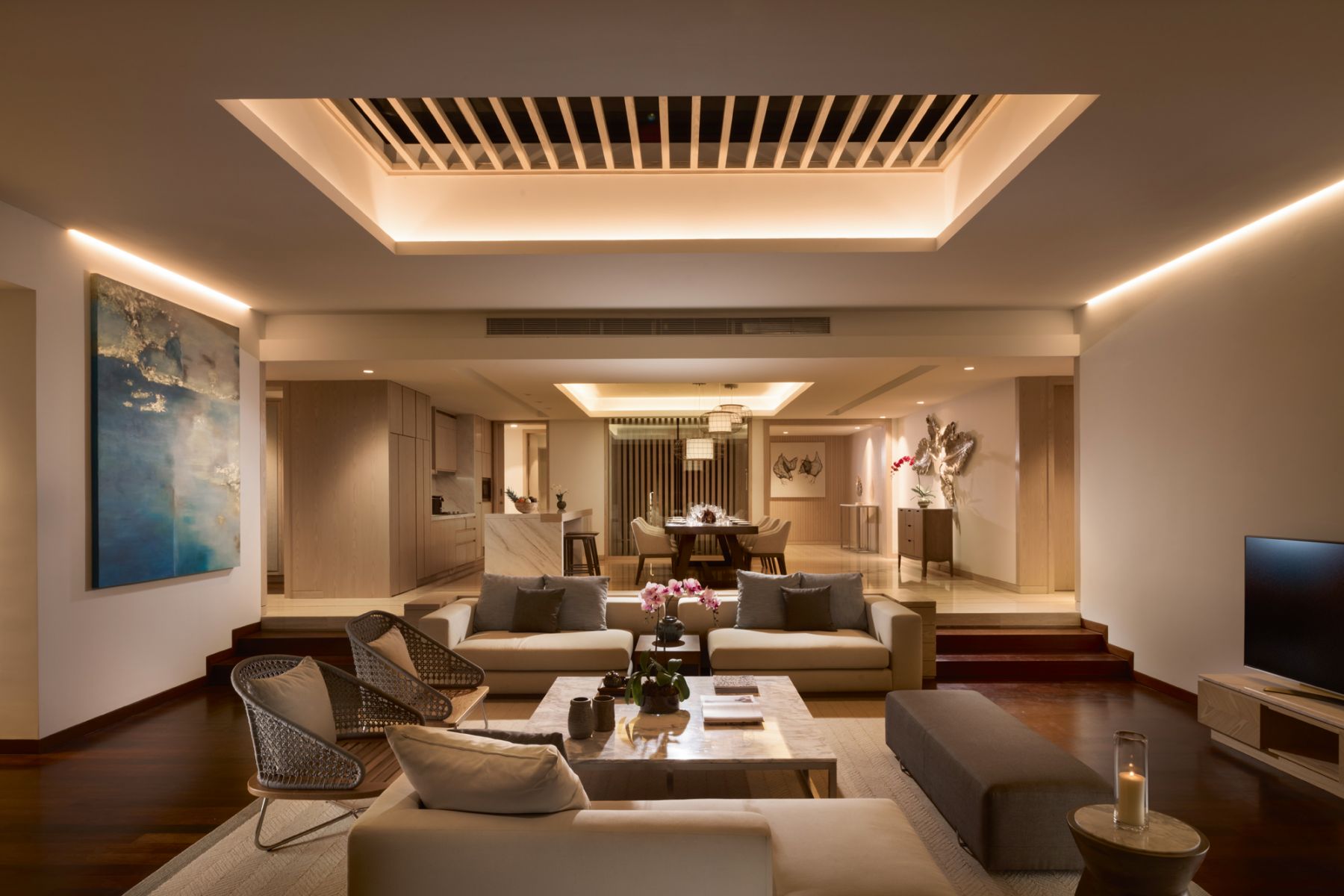 The living area of a unit in Anantara Desaru Coast Residences in Johor, Malaysia