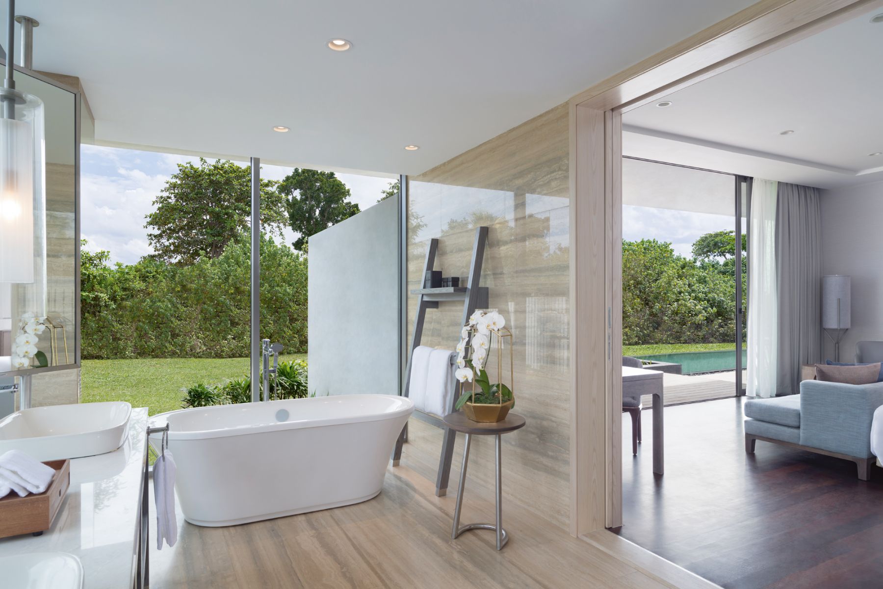 A beachfront villa at Anantara Desaru Coast Residences on the southern tip of the Malay Peninsula, both by Minor International