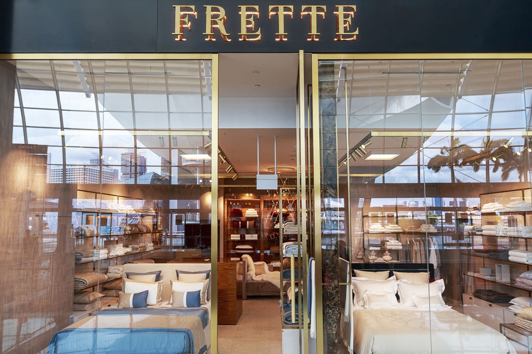 The storefront of the Frette showroom at Marina Bay Sands (Image: Courtesy of Frette)