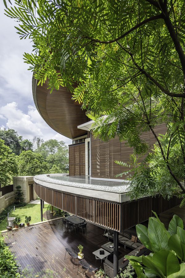 Wood features heavily in the finishings