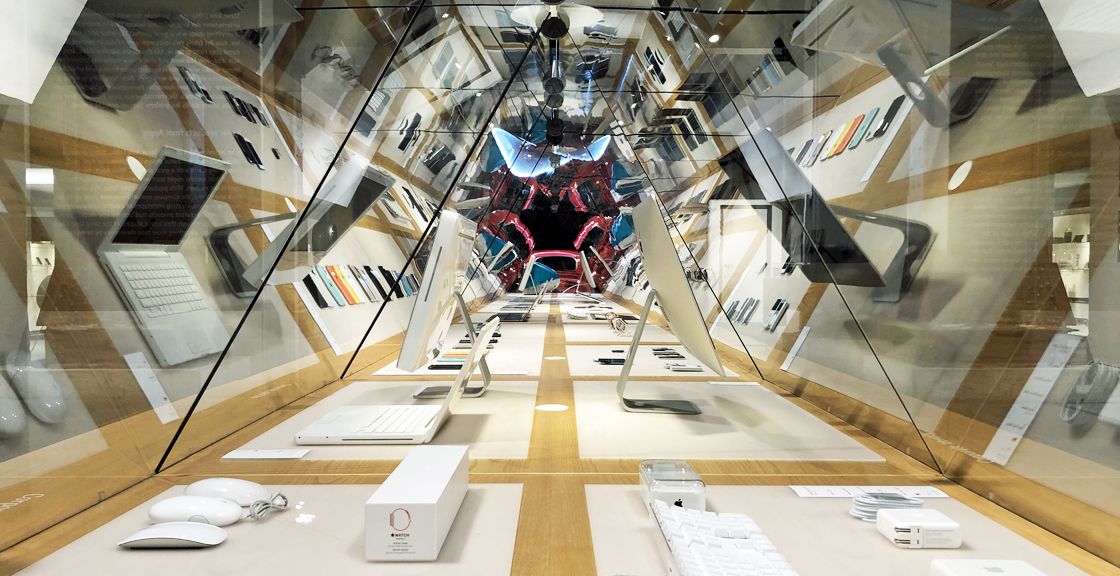 The Apple exhibit at the Red Dot Design Museum showcases past and present products from the iconic technology giant (Image: Red Dot Design Museum)