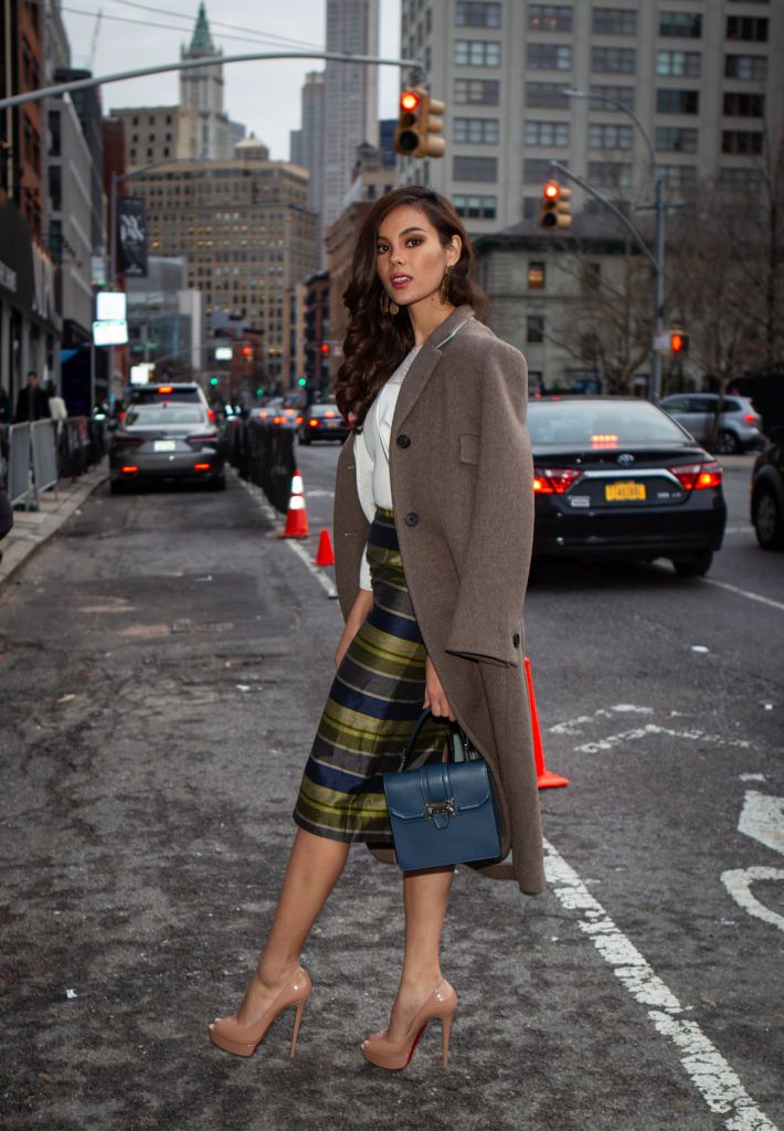 NEW YORK, NEW YORK - FEBRUARY 11: Miss Philippines Catriona Gray who was crowned Miss Universe 2018 attends Bibhu Mohapatra fall 2019 runway show during (NYFW) New York Fashion Week held Spring Studios Gallery II located at 6 St Johns Lane, New York, NY on February 11, 2019 in New York City. (Photo by Anthony DelMundo/Getty Images)