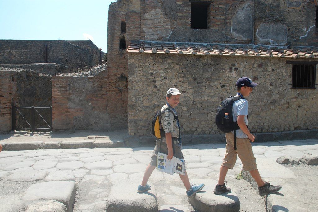 Josianne Robb's sons in Pompeii, Italy