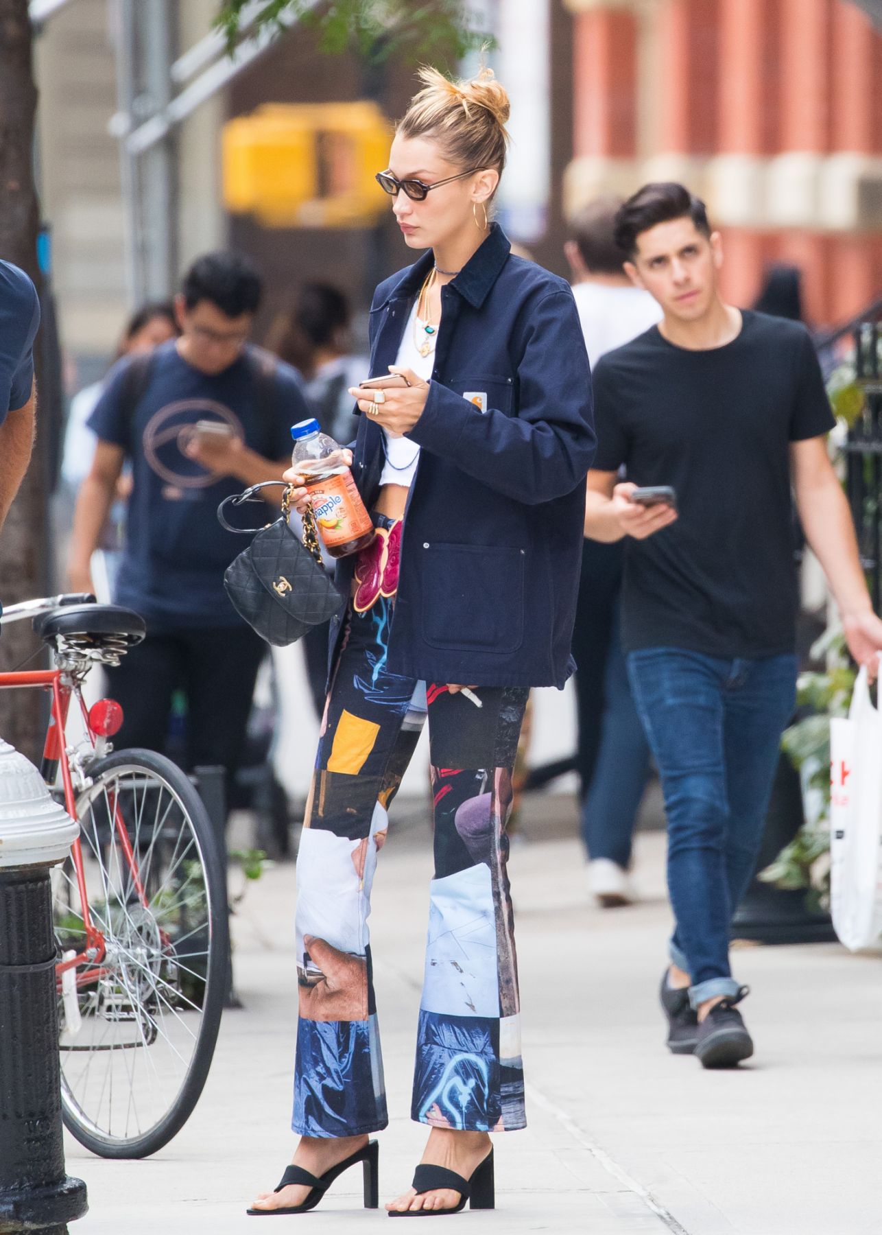 NEW YORK, NEW YORK - SEPTEMBER 08: Bella Hadid is seen on September 08, 2019 in New York City. (Photo by Tal Rubin/GC Images )