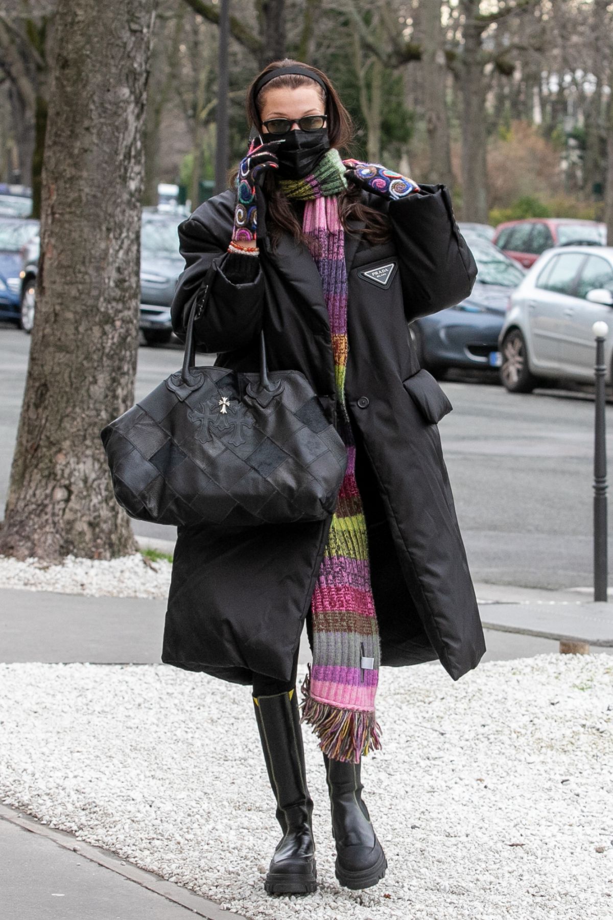 PARIS, FRANCE - JANUARY 26: Model Bella Hadid is seen on January 26, 2021 in Paris, France. (Photo by Marc Piasecki/GC Images)