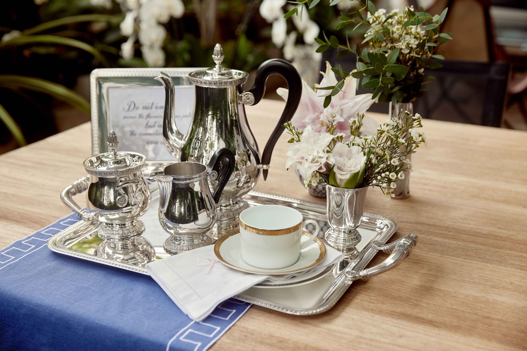 Christofle's expansive selection of silverware is perfect for creating chic tablecapes of all styles, including stylish tea parties