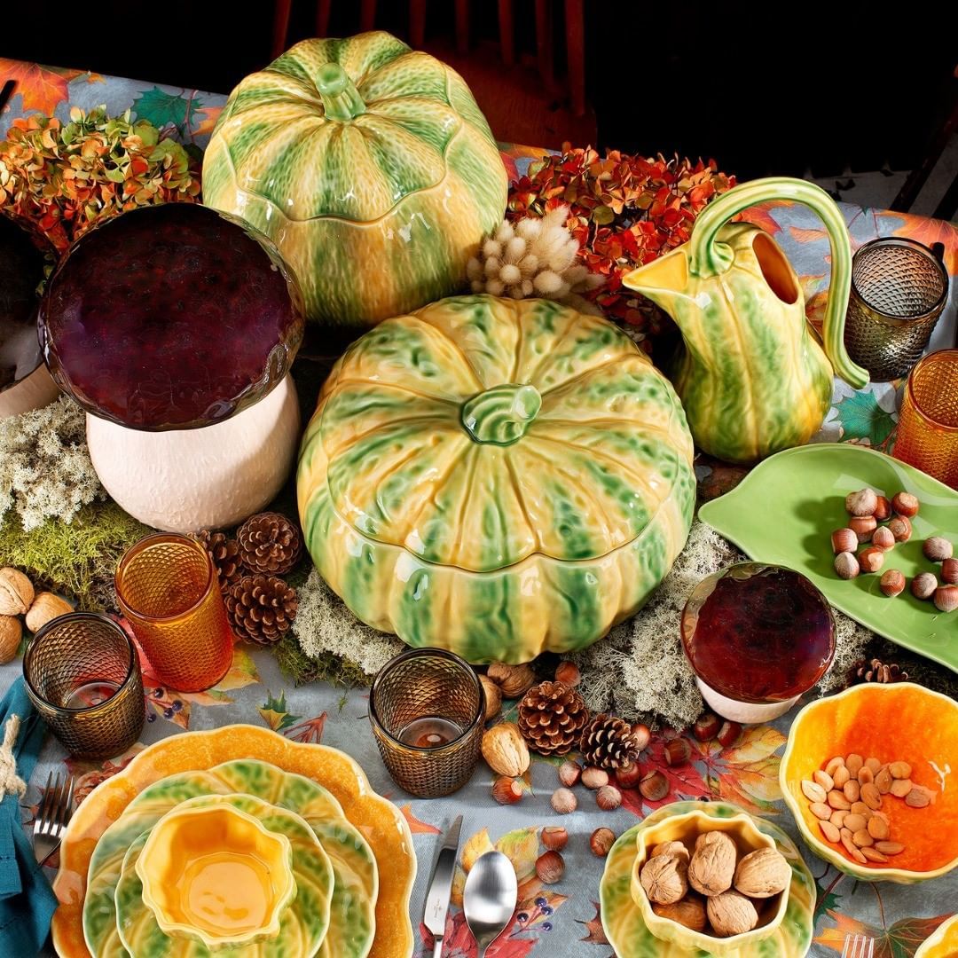 The Pumpkin collection of dinnerware from Bordallo Pinheiro is one of its most iconic decorations (Image: Bordallo Pinheiro/@bordallopinheiroofficial)
