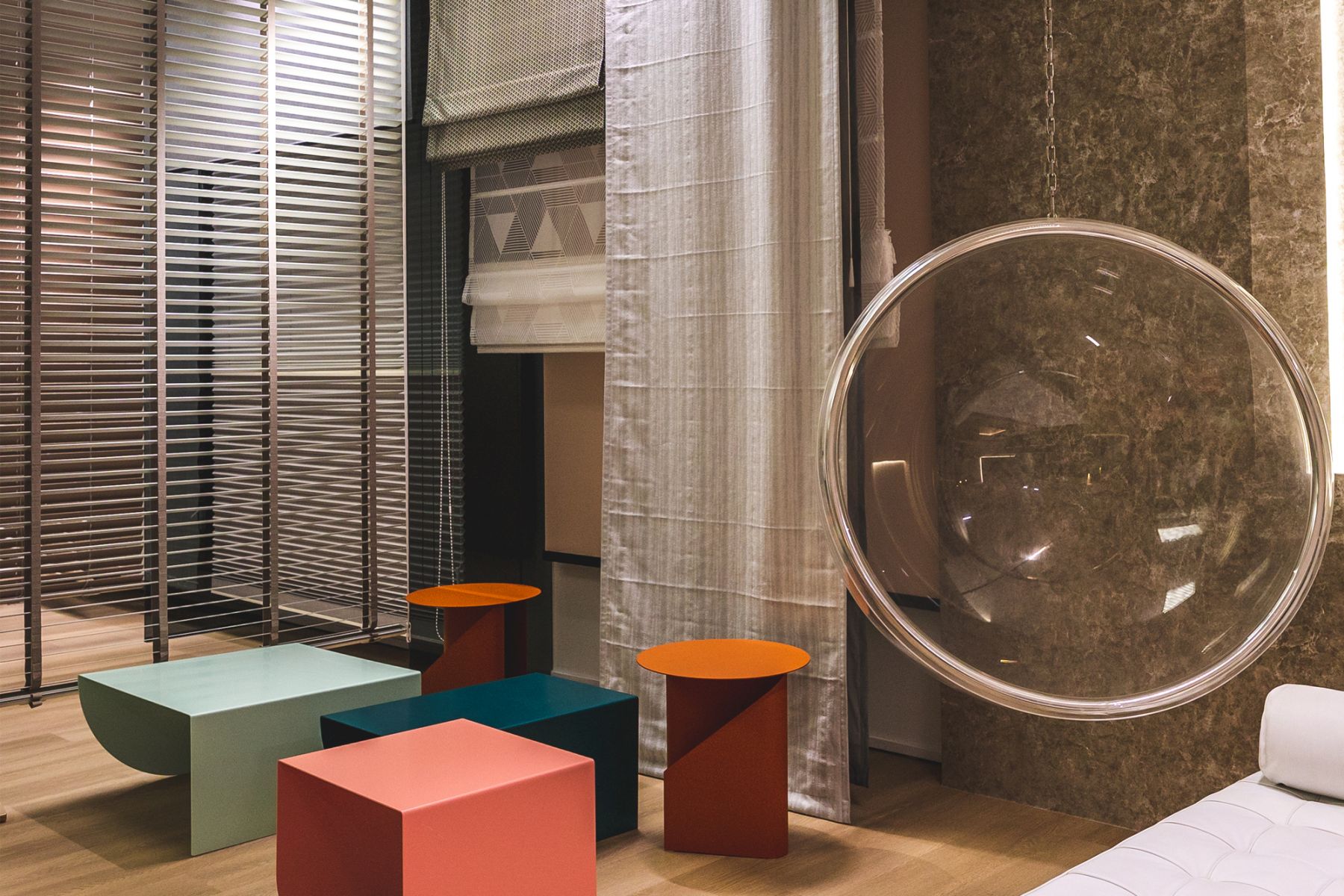 The gallery features more than 20 types of blinds and curtains through different displays (Images: Courtesy of mc.2)