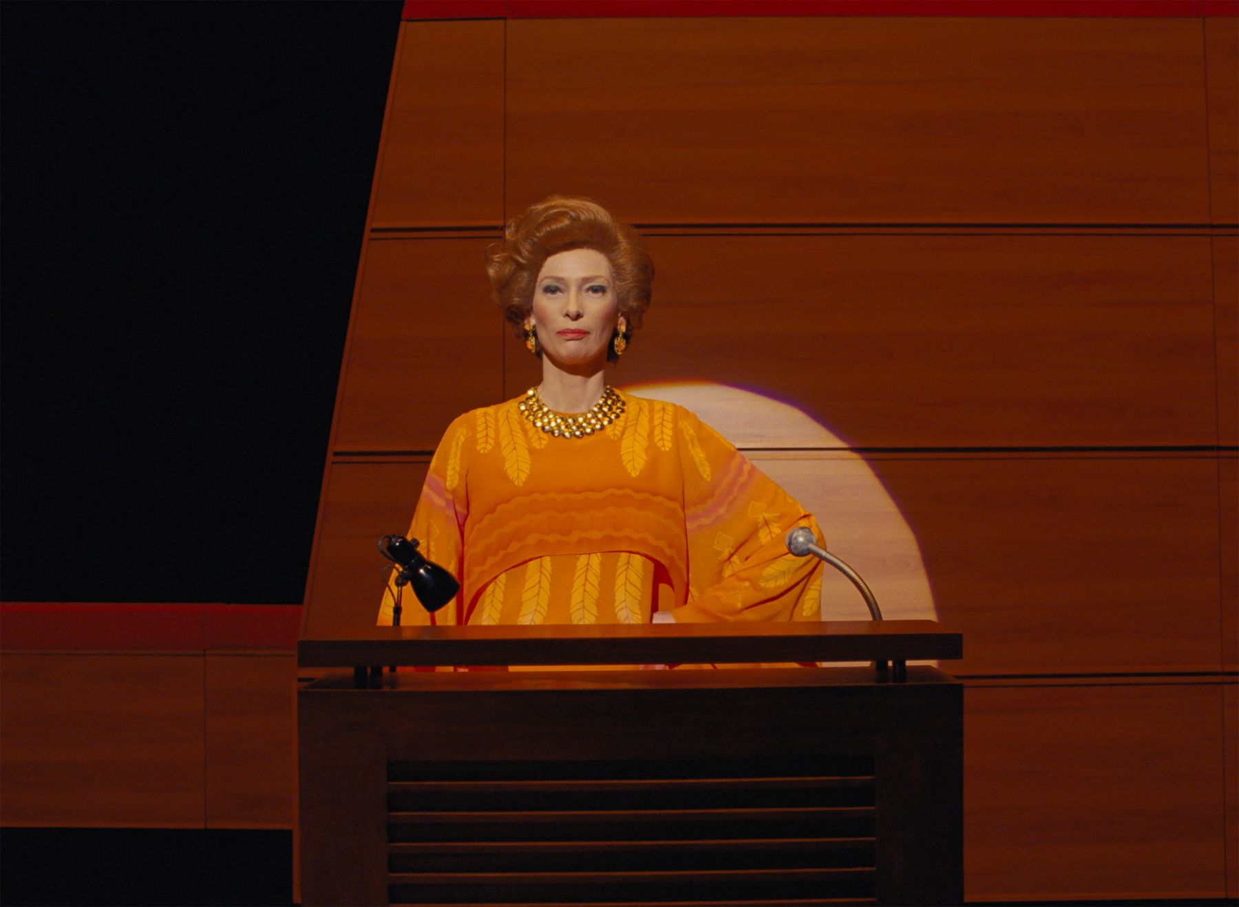 Tilda Swinton in the film THE FRENCH DISPATCH. Photo Courtesy of  Searchlight Pictures. Â© 2021 Twentieth Century Fox Film Corporation All Rights Reserved