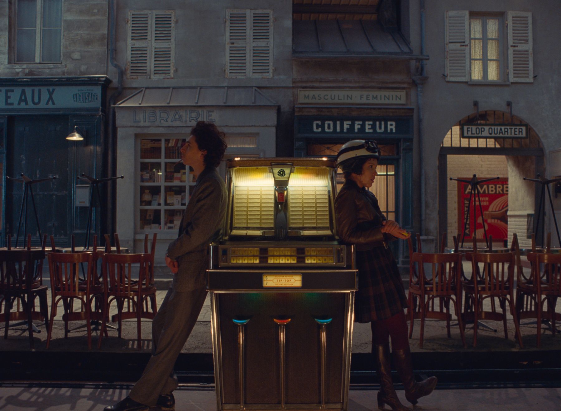 TimothÃ©e Chalamet and Lyna Khoudri in the film THE FRENCH DISPATCH. Photo Courtesy of Searchlight Pictures. Â© 2021 20th Century Studios All Rights Reserved