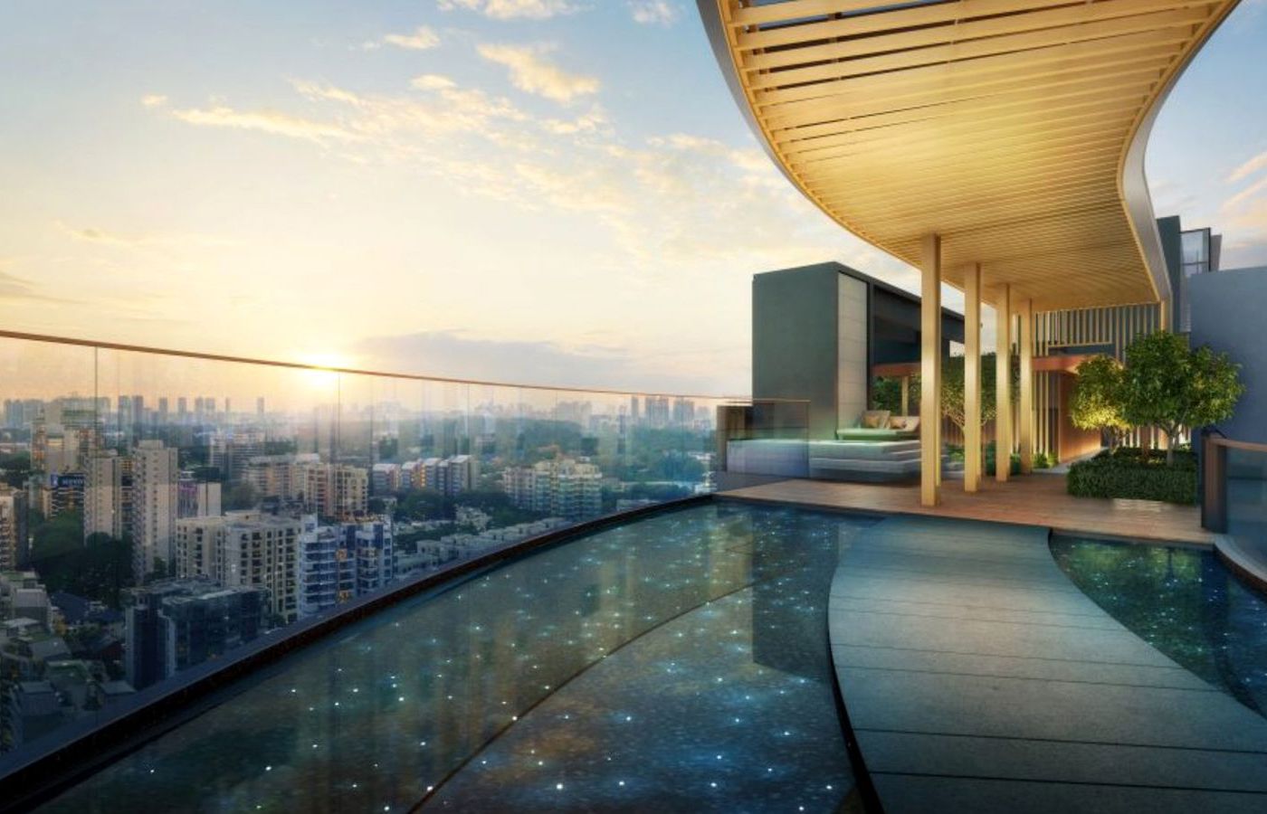 Perfect Ten is designed with a suite of luxury amenities to cater to its residents, such as this infinity sky pool (Image: Courtesy of Japura Development)
