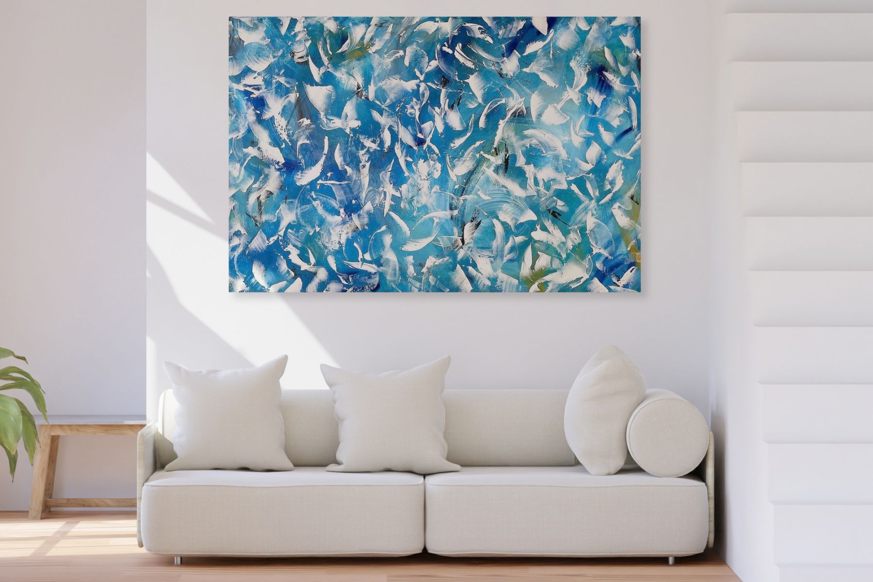 Blue Moon (2021), acrylic on canvas painting by Jays Phua