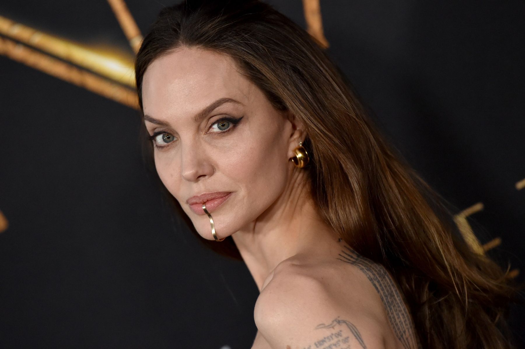 LOS ANGELES, CALIFORNIA - OCTOBER 18: Angelina Jolie attends the Los Angeles Premiere of Marvel Studios' "Eternals" on October 18, 2021 in Los Angeles, California. (Photo by Axelle/Bauer-Griffin/FilmMagic)
