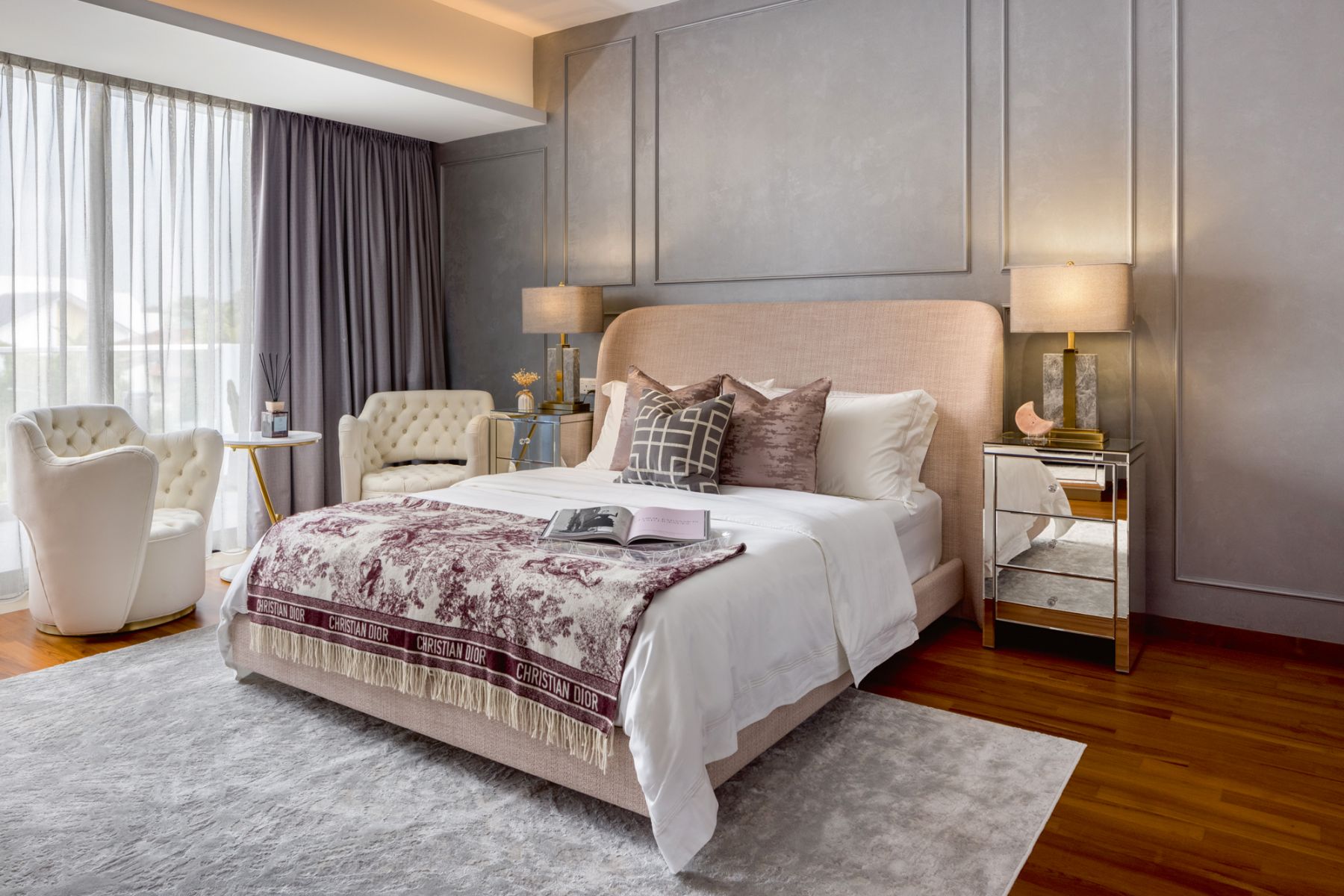 The daughter’s bedroom takes a cue from the Dior boutique at ION Orchard