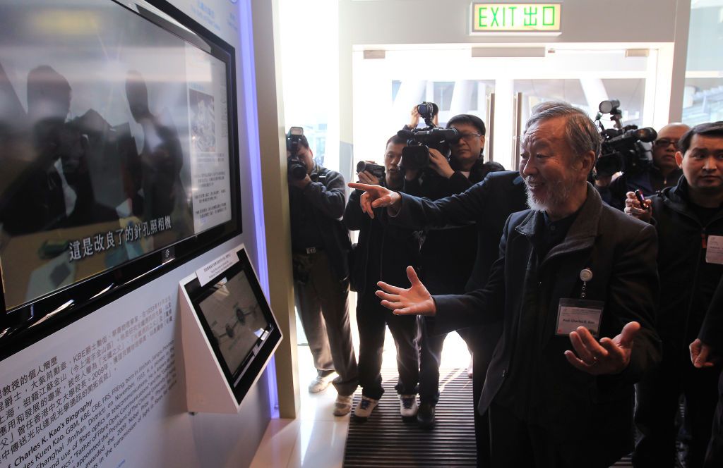 Professor Charles Kao Kuen at the grand opening ceremony of "Relenteless Spirit to Dream and Innovate" (the "Professor Charles K. Kao: Father of Fibre Optics" Showcase) in Hong Kong Science and Technology Parks, Shatin. 19JAN11 (Photo by Edward Wong/South China Morning Post via Getty Images)