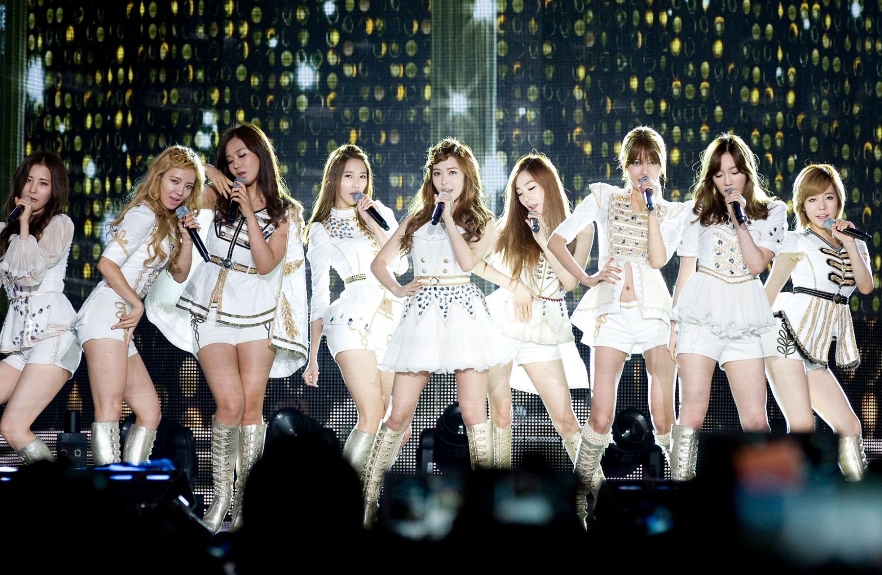YEOSU, SOUTH KOREA - AUGUST 25: Members of South Korean girl group Girls' Generation perform onstage during the KBS Korea-China Music Festival on August 25, 2012 in Yeosu, South Korea. (Photo by Han Myung-Gu/WireImage)