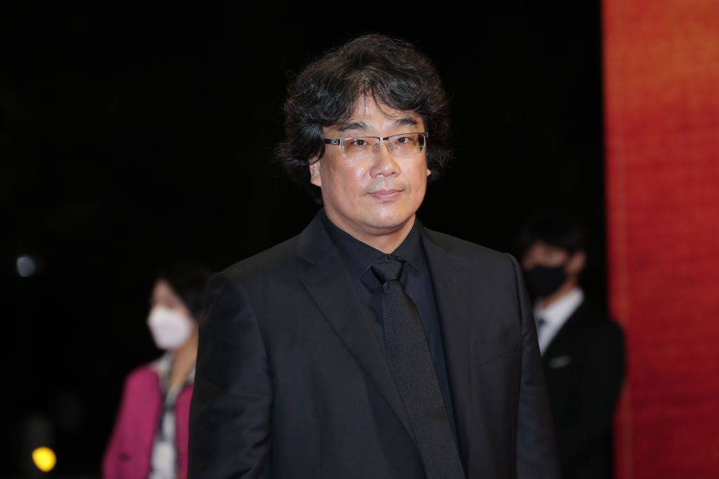 BUSAN, SOUTH KOREA - OCTOBER 06: South Korean director Bong Joon-Ho arrives at the opening ceremony of the 26th Busan International Film Festival at the Busan Cinema Center on October 06, 2021 in Busan, South Korea. (Photo by Han Myung-Gu/WireImage)