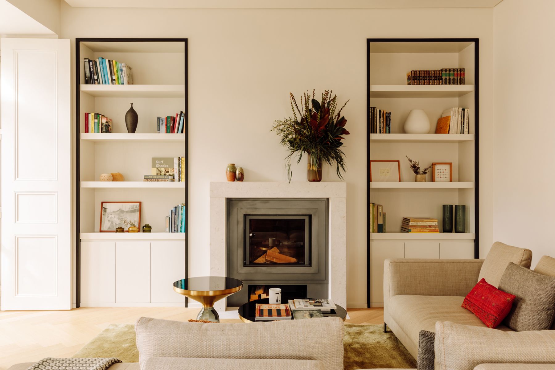 A B&B Italia sofa holds court in the living room, offering the family a cosy space to gather