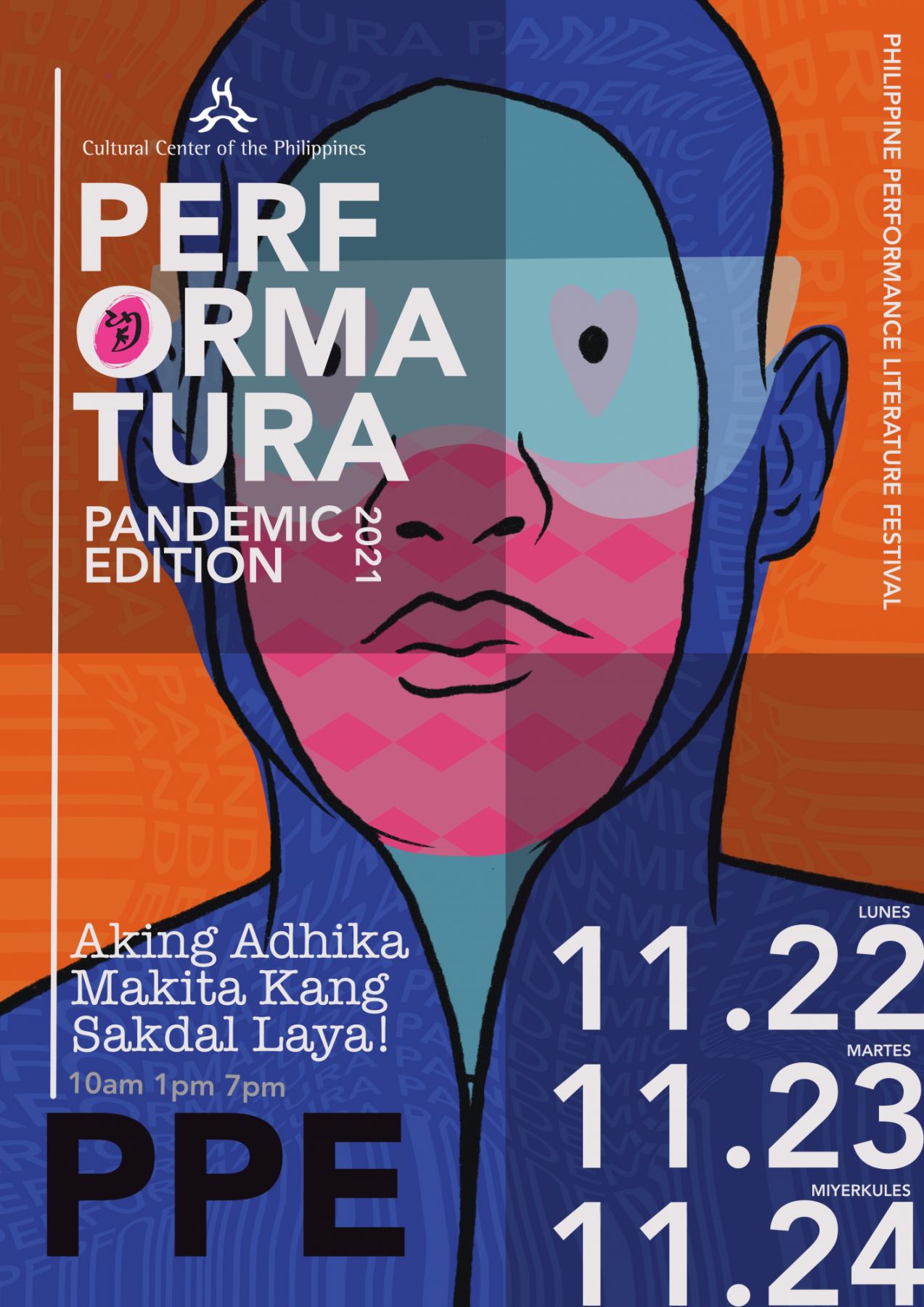 Cultural Center of the Philippines's three-day Performatura Festival Pandemic Edition poster
