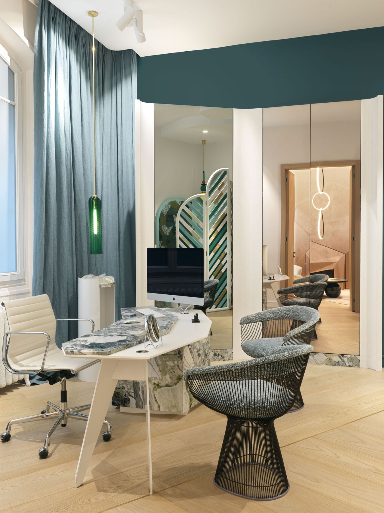 The studio uses colour with a minimalist approach that adds a modern edge to interiors (Photographed by Stephan Julliard)