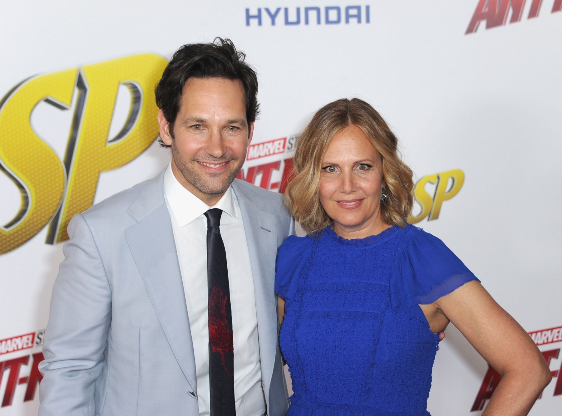HOLLYWOOD, CA - JUNE 25: Actor Paul Rudd and wife Julie Rudd arrive for the Premiere Of Disney And Marvel's "Ant-Man And The Wasp" held at the El Capitan Theater on June 25, 2018 in Hollywood, California. (Photo by Albert L. Ortega/Getty Images)