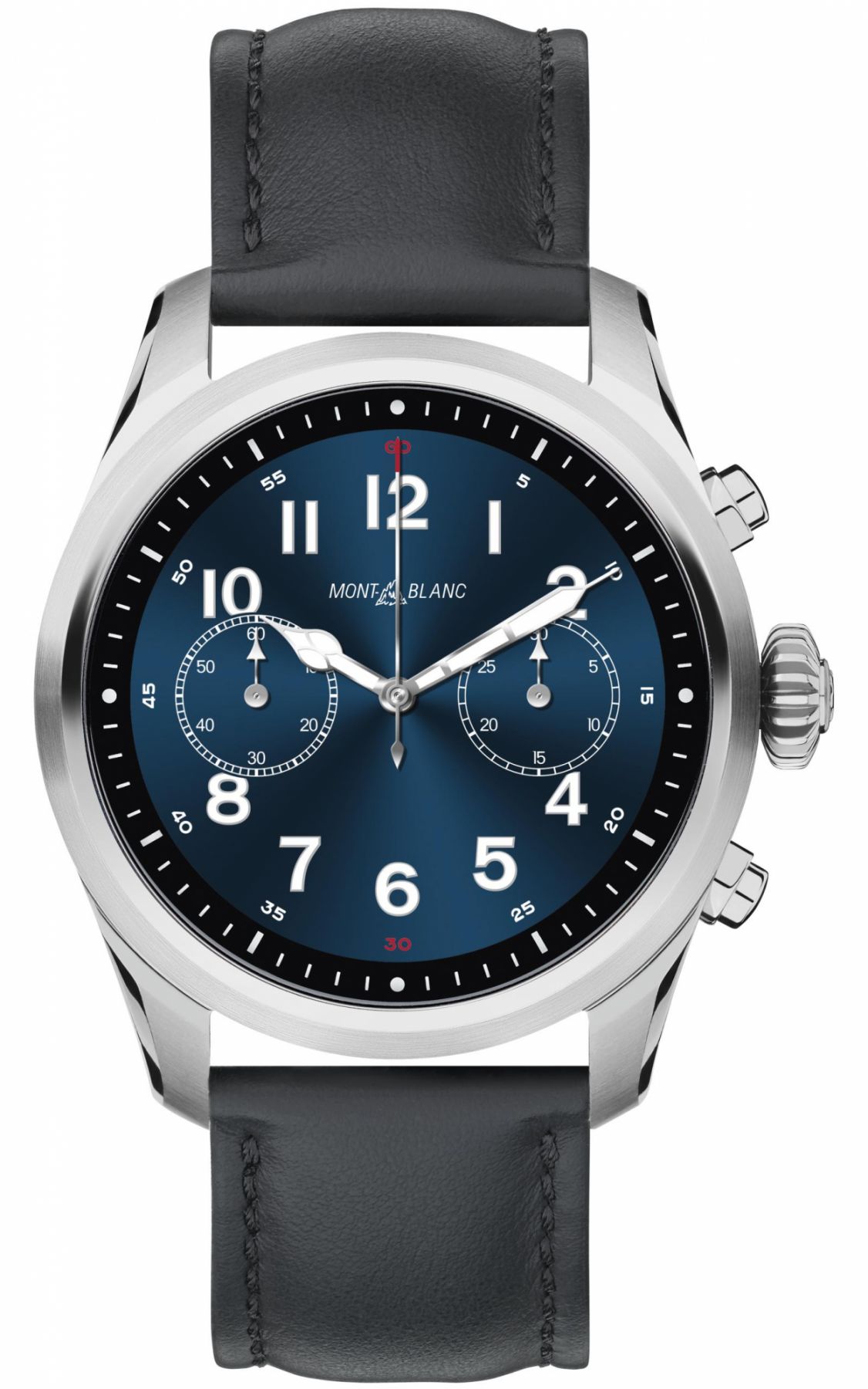 The Montblanc Summit 2 smartwatch combines Montblanc's classic watchmaking design with wearable technology and offers our clients a connected timepiece reflecting their business luxury lifestyle. Based on WearOS by Google, the Montblanc Summit 2 smartwatch offers a broad blend of features such as the jetlag Timeshifter app, fitness apps and a large variety of Google Playstore apps for Android and iOS users. The multi-functional companion builds a bridge between Montblanc watchmaking and technology.