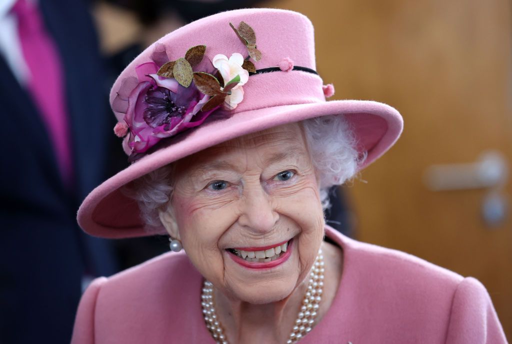 CARDIFF, WALES - OCTOBER 14: Queen Elizabeth II attends the opening ceremony of the sixth session of the Senedd at The Senedd on October 14, 2021 in Cardiff, Wales. (Photo by Chris Jackson/Getty Images)