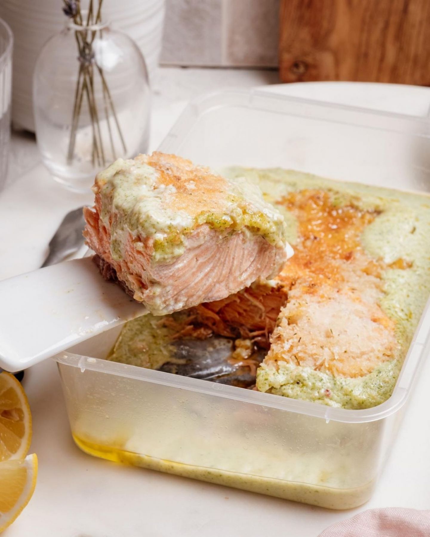 Baked salmon with spinach cream by Carlito's Catering (Photo: Instagram / @carlitoscateringph)