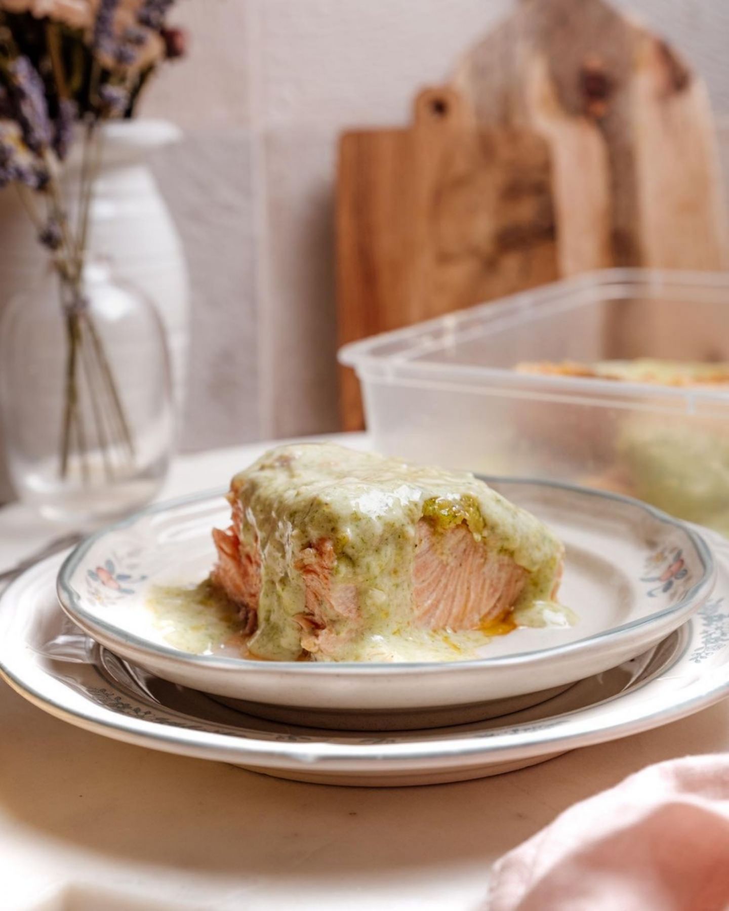 Baked salmon with spinach cream by Carlito's Catering (Photo: Instagram / @carlitoscateringph)