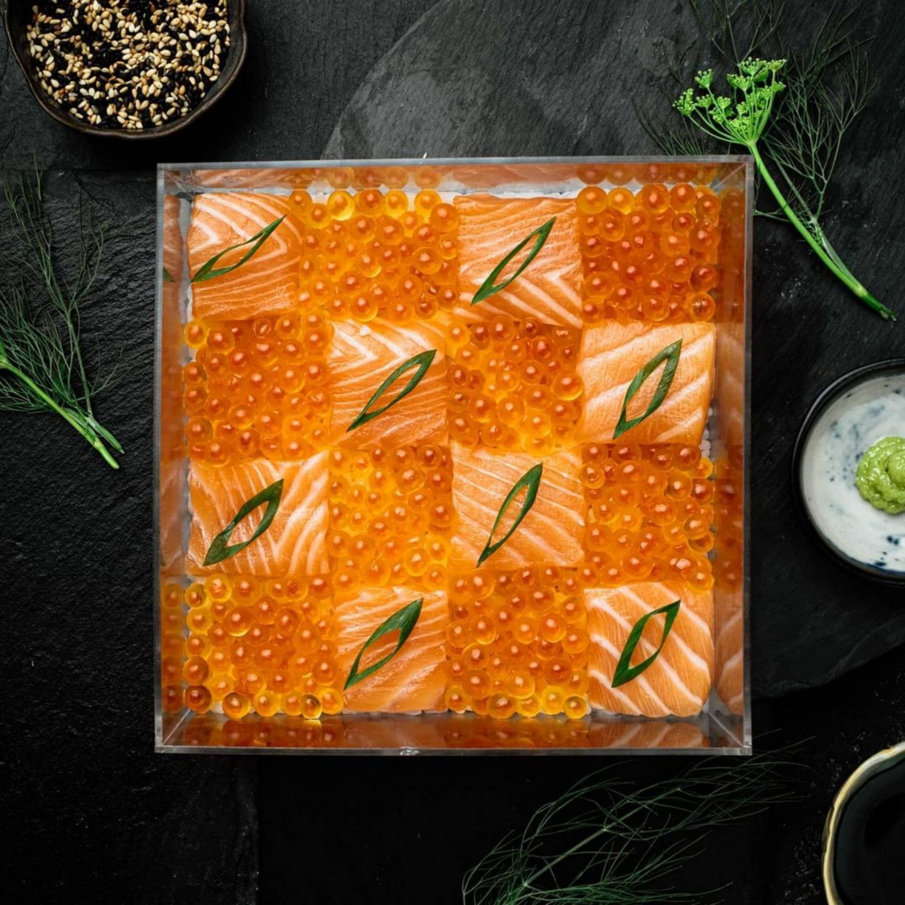 Mosaic damier box by Polaris Fine Foods (Photo: Instagram / @lapetitefromagerie)