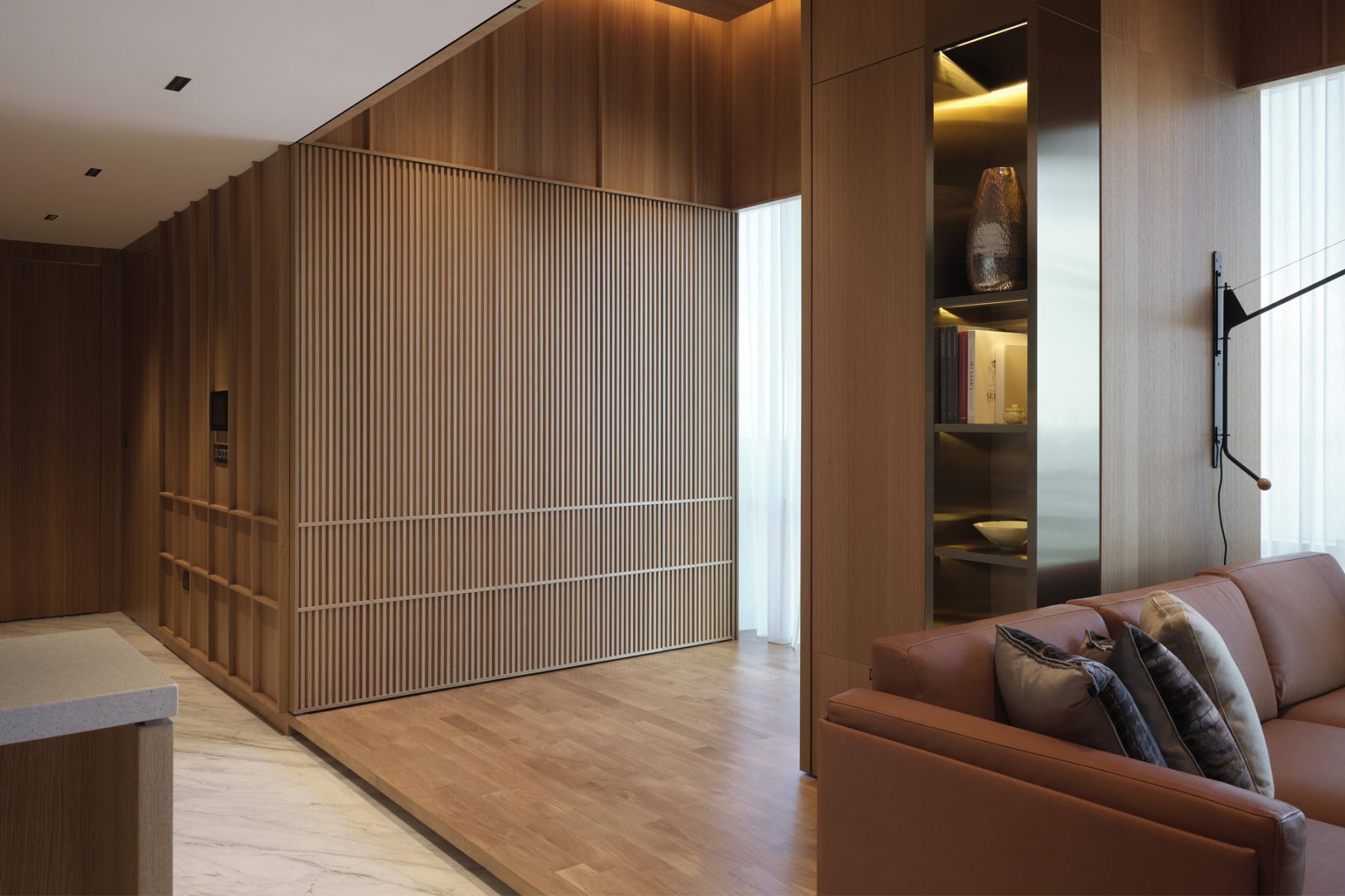 The design team maximised the space by knocking down the walls of the original adjacent room