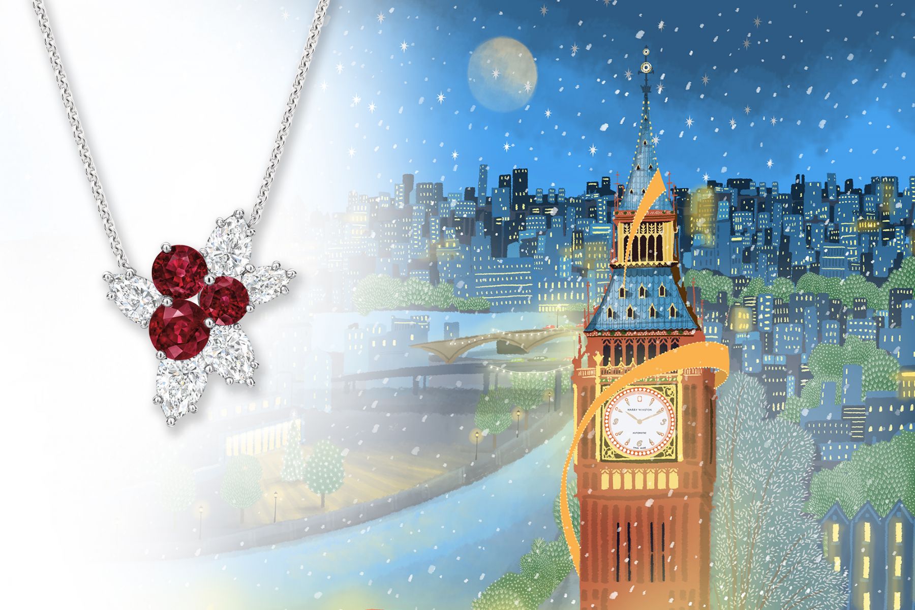 Berry Cluster Ruby and Diamond Pendant
