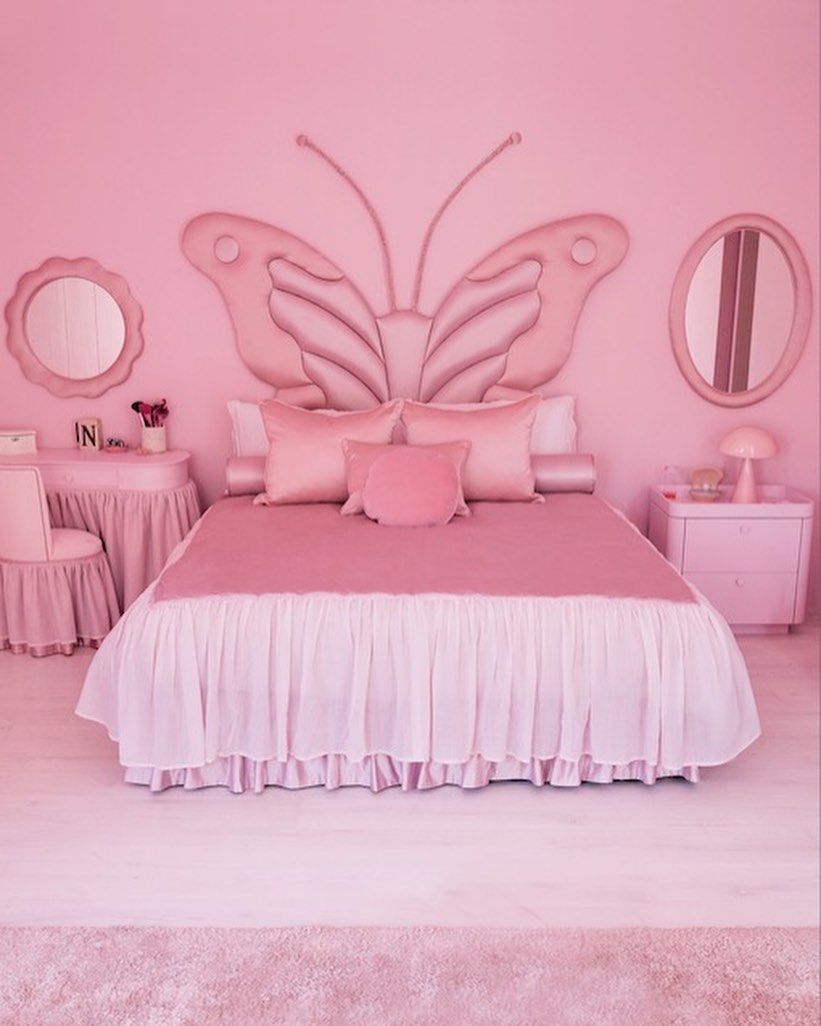Created by Axel Vervoordt, North West's bedroom is designed in only pink hues (Image: Kim Kardashian West/@kimkardashian)