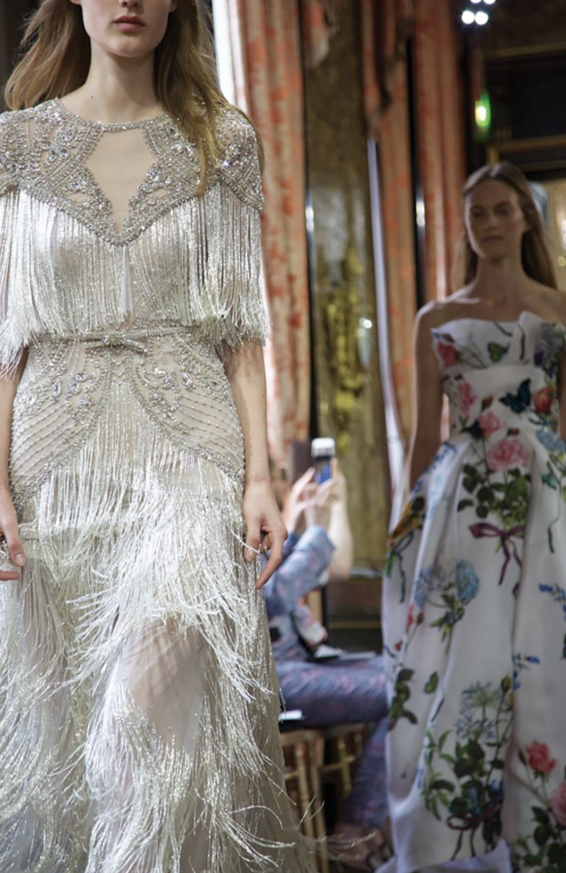 This silver gown from the spring 2018 ready-to-wear collection took 3,000 hours, 12,000 strands of beads and 12 tailors in the atelier to complete