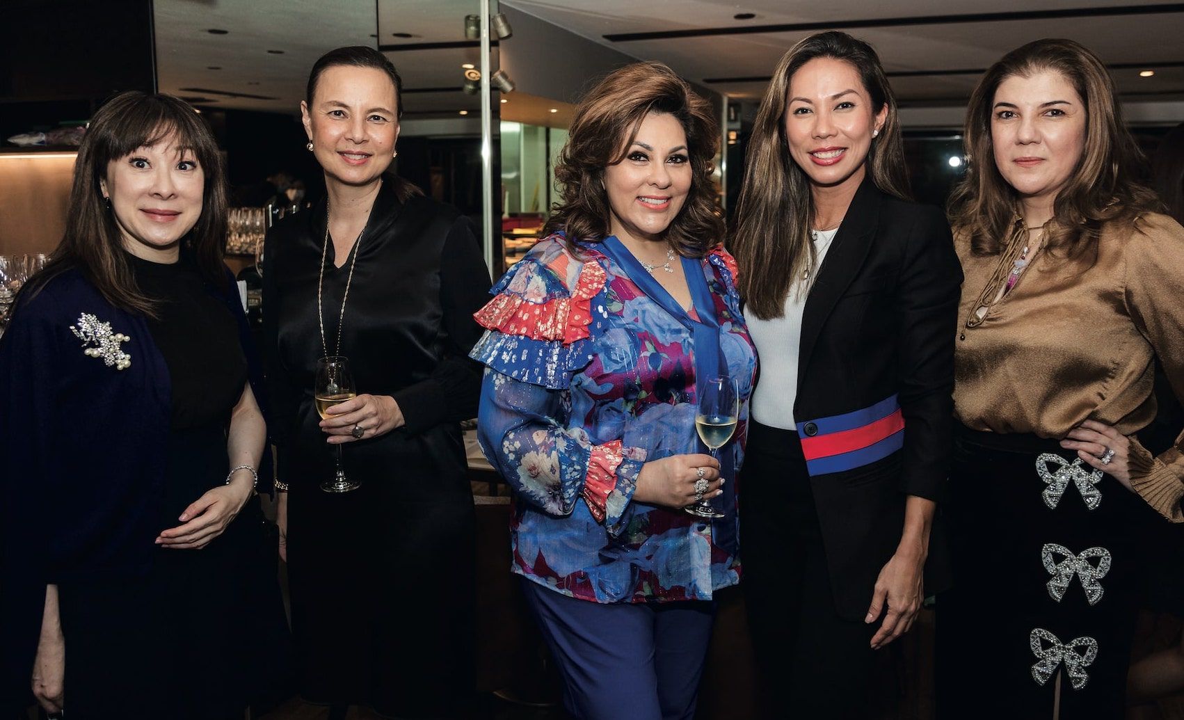 Janice Chan-Choy, Joanna Hotung, Rina Wadhwani, Tamara Lamuniere and Janana Pasha at a dinner hosted by Front & Female and Citi Private Ban